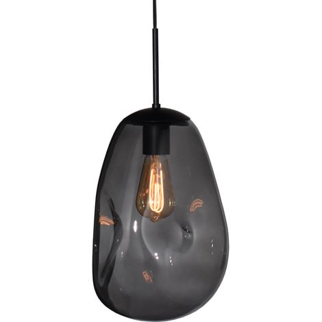 Lampe suspendue Lava 1x verre fumé Ø 22,5cm - 2760-05-05-60