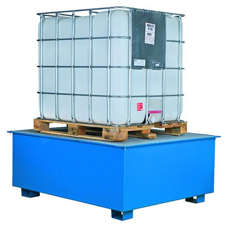 Palette de rétention pour 1 IBC - Volume 1100 litres - Dimensions : 1360x1360x730mm - 2311021101 (1/3)