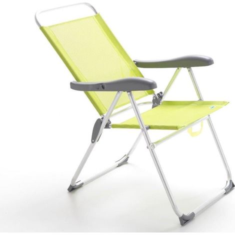 Poltroncina pieghevole Tahiti braccioli struttura alluminio tub 22 mm lemon