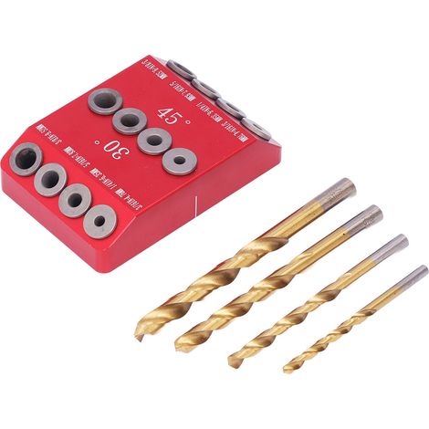 Kit de perçage de positionnement de trous avec trous de poche multi-angles et joints à tenon (30°, 45°, 90°) pour le travail du bois. (1/5)