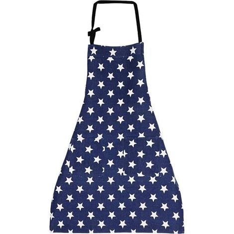 Grembiule da cucina (blu navy), grembiule da cucina da donna, grembiule regolabile in cotone e lino per cucinare a casa, al ristorante, per barbecue -Crezuo