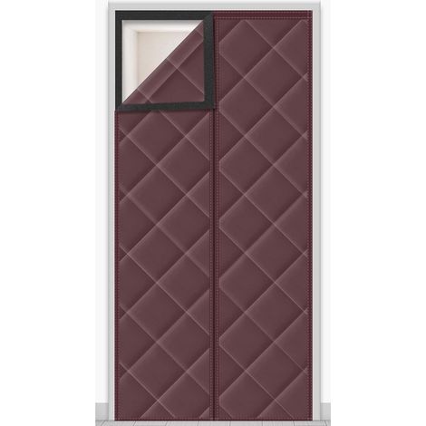 Cortina magnética aislante para puerta, protección contra el frío, bloqueo de la luz, aislamiento acústico, 110 x 220 cm (marrón) (1/4)