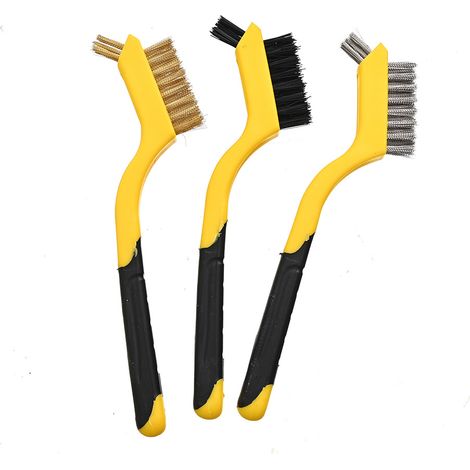 mini-brosses en acier inoxydable avec une poignée ergonomique, 3 unité (1/2)
