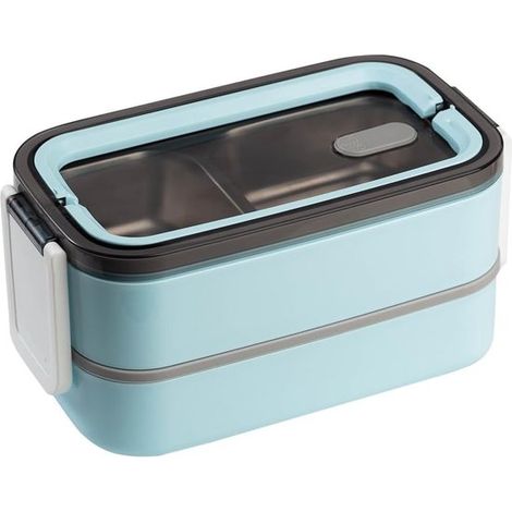 Boîte à bento isotherme – En acier inoxydable, compatible micro-ondes, étanche et sans BPA convient aux adultes comme aux enfants. (1/5)