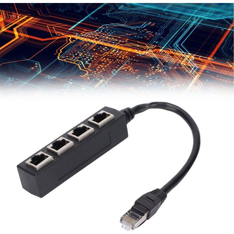 Répartiteur RJ45, câble adaptateur répartiteur Ethernet 1 mâle vers 4 femelles, câble réseau CAT7. (1/5)