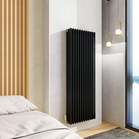 AICA 1500x560mm Black Vertical Traditional Radiator Cast Iron 4 Column Heating UK (1/5)