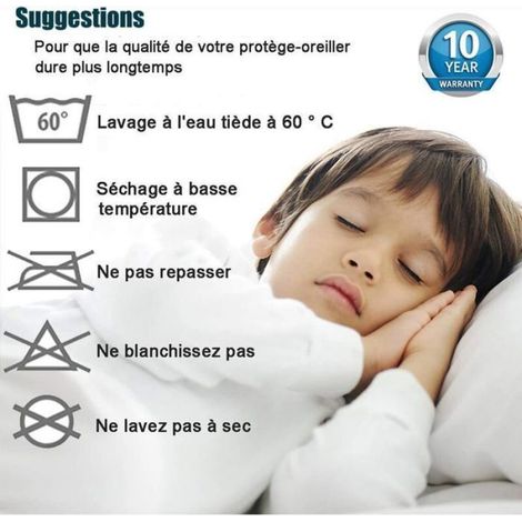 Taie D'Oreiller - 50x70 Cm - Impermeable Respirante Anti-Acariens - Pour Lit Chambre A Coucher - Lot De 2 (1/4)