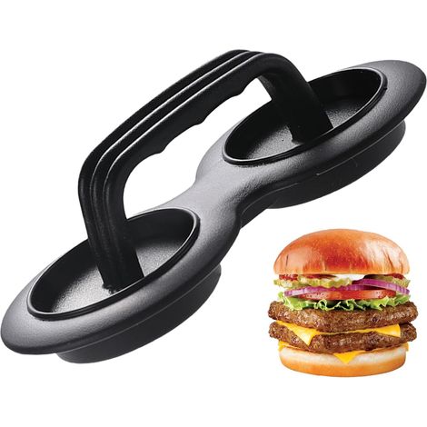 Pressoir à viande - plastique - modèle double rond avec poignée  Convient pour la cuisine, les hamburgers, les tartelettes et le barbecue (1/5)