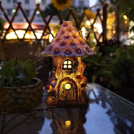 Green Mobility-Lumières décoratives pour figurines d'extérieur Fairy Garden House, maisons de fées pour l'extérieur, statues de jardin Mushroom House, pour terrasse, jardin, balcon, décoration extérie (1/5)