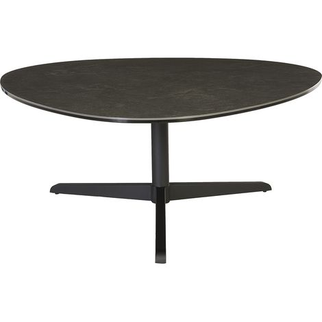 Tavolino da caffè design in ceramica nera e metallo L100 cm LEWA