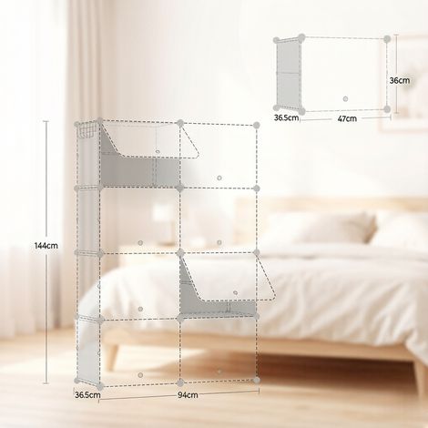 Organisateur de chaussures pour placard, cabine de salle de bain, bureau, rangement armoire (lot avec organiseur de chaussures uniquement) (1/5)