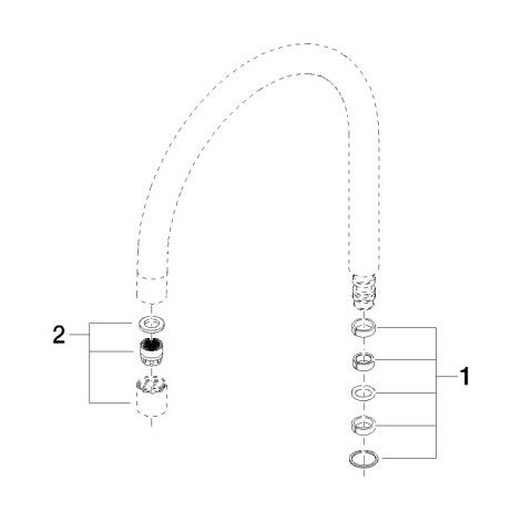 Dornbracht 90282221402-06 Bec versement Pièces de rechange