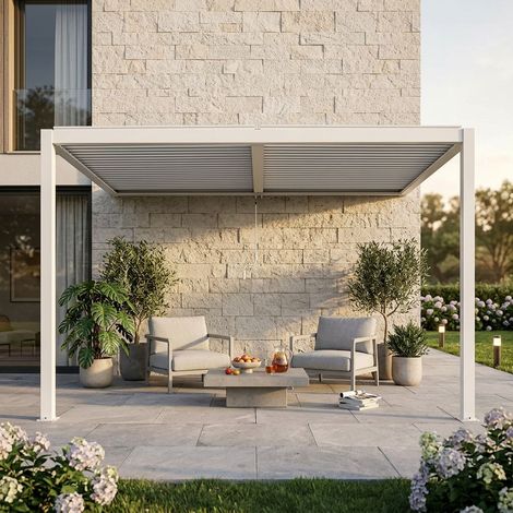 Pergola bioclimatica addossata 3 x 2,5 m (1/3)