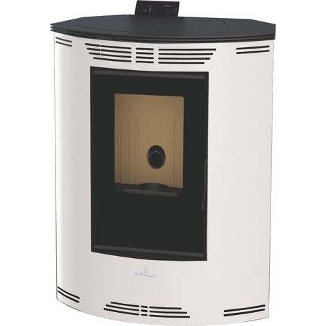 BRONPI - Estufa de Pellet De Rincón Color Marfil Modelo PRINCESA-MF de 12 kW (1/5)