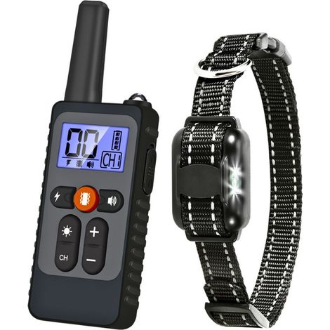 Collier Dressage Chien Rechargeable avec Vibration Son et Stimulation Électrique IPX67 Étanche pour Tous Chiens- (1/4)