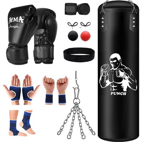 Ensemble de sac de frappe, accessoires d'entraînement complets, matériau durable, noir (1/2)