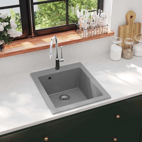 Évier Cuisine - Cuve de cuisine Granite Gris BV490616 - BonneVie (1/5)