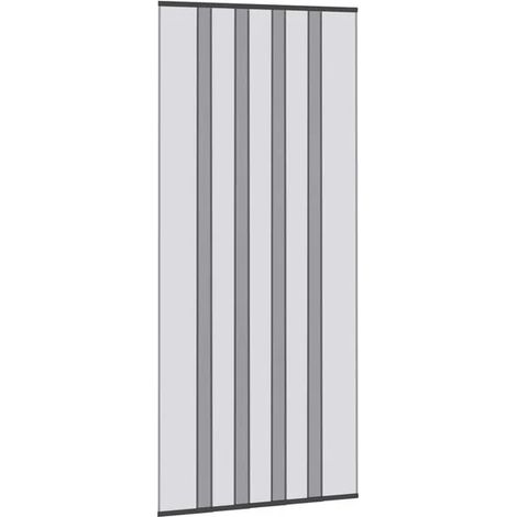 Porte moustiquaire en polyester noir avec rideau en maille. (1/5)