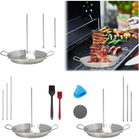 26,7 cm (10,5 Zoll) vertikaler Edelstahlgrill mit abnehmbaren Spießen und Bürste — (1/5)