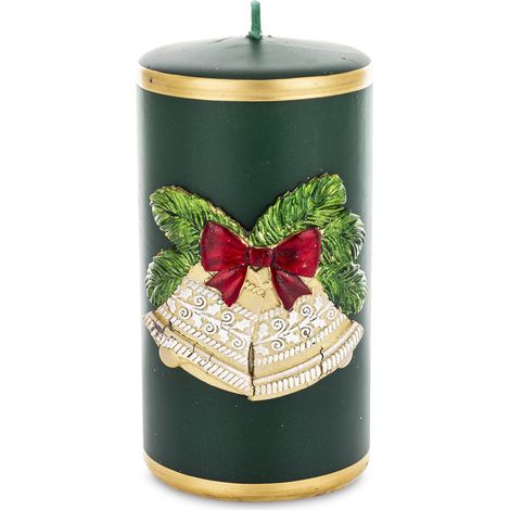 Grüne Paraffin-Weihnachtskerze 14x8x8cm