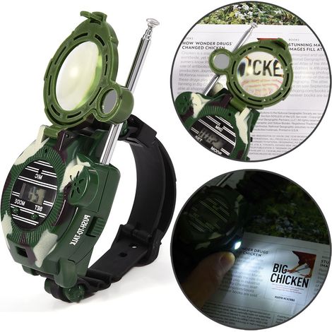 Lot de 2 mini talkies-walkies pour enfants, montres-bracelets avec interphone, jouet d'extérieur, cadeau (1/5)