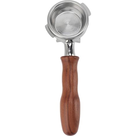 Portafiltro de 58 mm de acero inoxidable con mango de madera, boquilla de doble extracción, estilo Nouova. (1/5)