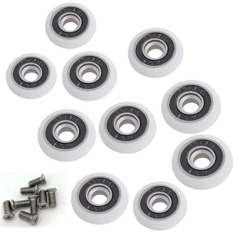 Ensemble de 8 roues de rechange pour porte de douche de 19 mm de diamètre (1/5)