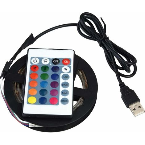 Le Lumière de Bande de LED Imperméable à l'eau Multi Couleur 5050 RVB LED Allume la Bande avec à Télécommande pour Les Arrière-Plans de TV Lumière 5V USB Backlight Kit(1m)-Fei Yu (1/4)