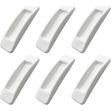 CCYKXA Lot de 6 poignées autocollantes pour portes coulissantes et placards en aluminium Blanc