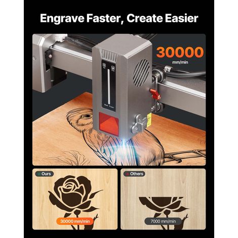 Graveur Laser 20 W Machine Gravure et Découpe Laser avec Caméra Intégrée, Zone de Travail 40 x 40 cm, Vitesse de Gravure 30000 mm/m… (1/5)