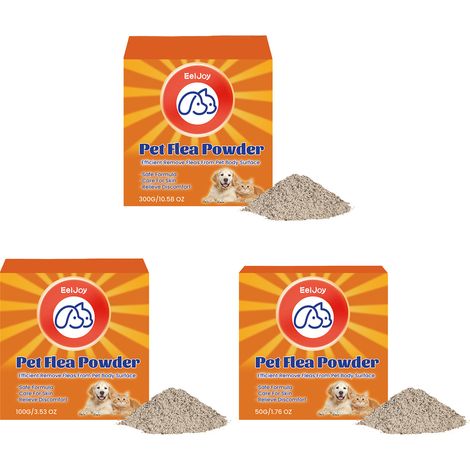 Poudre anti-puces pour animaux de compagnie, adaptée aux chiens et aux chats, douce pour la peau, pour un nettoyage et un soin confortables – 100 g (1/5)