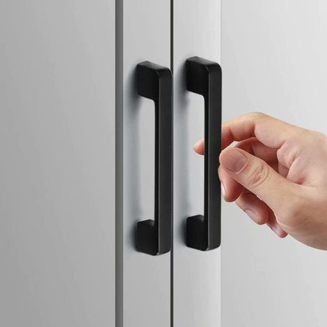 10pcs poignée meuble entraxe 96mm-poignée porte cuisine noire poignee barre meuble poignee de cuisine noire 96mm (1/3)