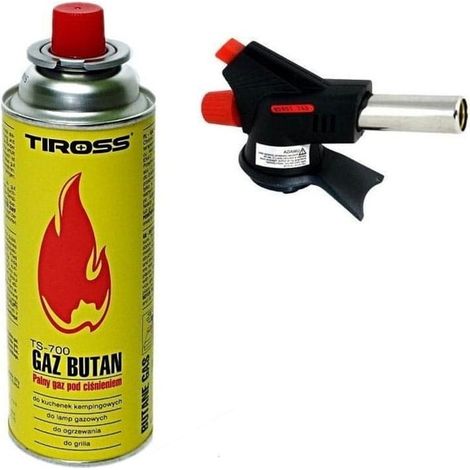 Lampada saldatrice TIROSS con bruciatore a gas e cartuccia da 227 g