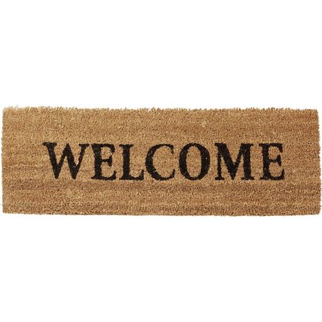 Paillasson WELCOME, coco, antidérapant, caoutchouc/PVC, 75x25 cm, balcon/porte, naturel (1/5)