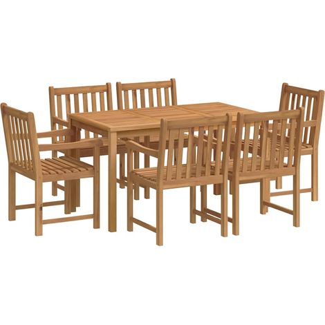 Maison Exclusive - 7-teiliges Garten-Ess-Set 140 x 80 cm Massivho