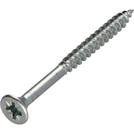 VBA Vis bois agglo Tête fraisée Pozi N°3 6X60 Filetage partiel Acier zingué GLEITMO 627 - 30 pièces (1/5)
