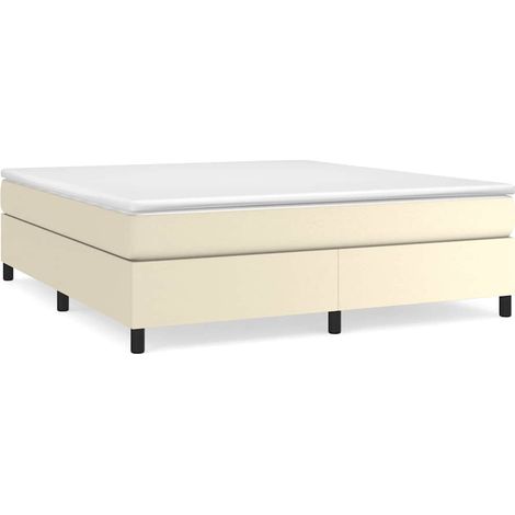 Maison Exclusive - Boxspringbettgestell Creme 180x200 cm Kunstled (1/5)