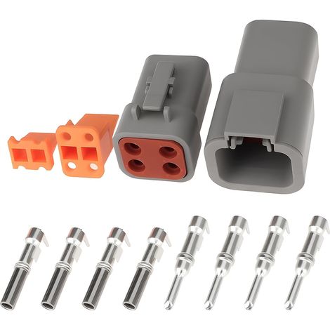 set of DTP series 4-pin waterproof connectors DTP04-4P DTP06-4S for electrical applications (1/5)