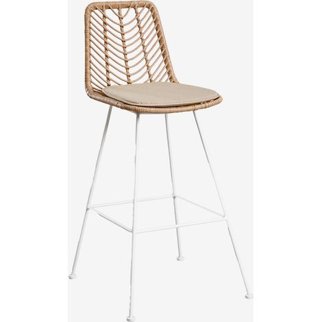 Confezione da 2 sgabelli alti in rattan sintetico Gouda Natural SKLUM            