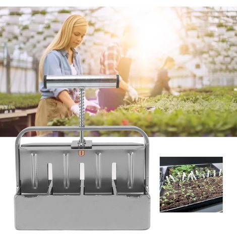 Fabricant de Briques de Terre Manuelle à Double Rangée 8 Pièces de 4CM pour Jardin Outils de Semis-KZQ (1/5)