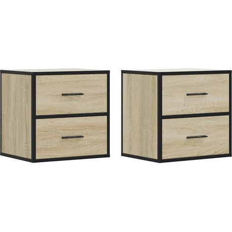 Maison Exclusive - Wand-Nachttische 2 Stk. Sonoma-Eiche 40x31x39,