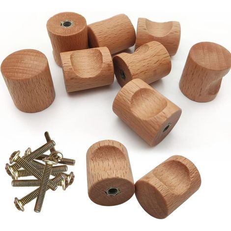 12 Holzgriffe für Schubladen, Schränke und Küchentüren