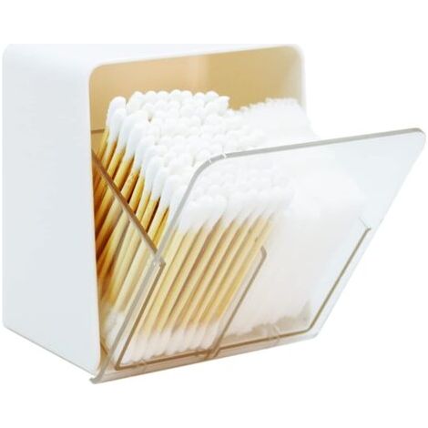 VtiziklConteneur pour tampons de salle de bain, boules de coton, tampons ronds, boîte de rangement pour vanité (lot de 1) (1/5)
