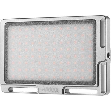 Andoer Tragbares LED-Videopanel mit integriertem 2800-mAh-Akku, OLED-Bildschirm und 1/4-Stativ