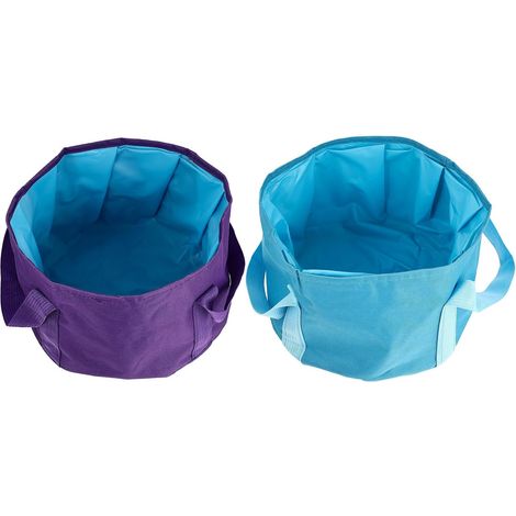 Bassine Facile à Ranger 2pcs Pliable Pied en Tissu Oxford et Peva Soulage la Fatigue pour Bain de Pieds en Voyage Extérieur (1/5)