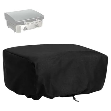 Housse Plancha Extérieur Barbecue pour Four à Pizza 55 x 55 x 27 cm en Tissu Oxford Noir Protection Imperméable Anti Poussière avec Cordon de Serrage Accessoires (1/5)