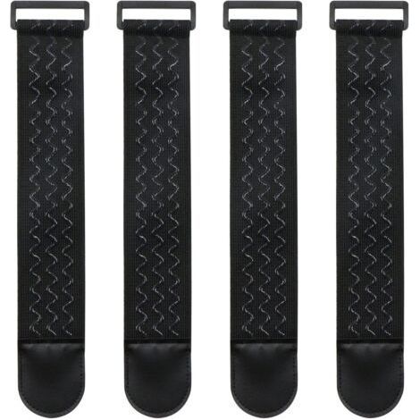 Sangle Elastique avec Silicone Antidérapant - Attache Cable Fermoir Réutilisable Polyvalents Organisateur Rangement pour des Rallonges Câbles Cordes Tuyaux D’arrosage Vélos Bagages, 4 Pièces (1/5)