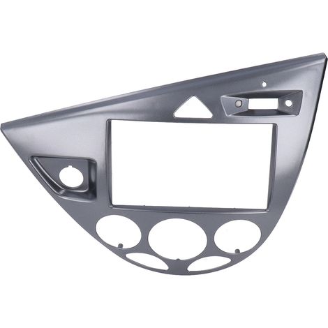 Enjoliveur de tableau de bord avec autoradio 2DIN et lecteur CD/DVD, installation facile, compatible avec Ford Focus 1998-2006, gris argenté (1/5)