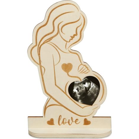 Set di 2 cornici per foto di gravidanza - Porta foto ecografiche / Espositori per future mamme - Idea regalo per la festa della mamma per amiche in dolce attesa - Cornice per annunciare la gravidanza (1/2)