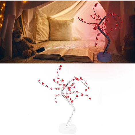 Guirlande lumineuse en forme d'arbre, alimentation par batterie USB double, rouge « Love », 60 LED, étanche IP20, lampe décorative à monter soi-même pour la maison et le salon. (1/5)